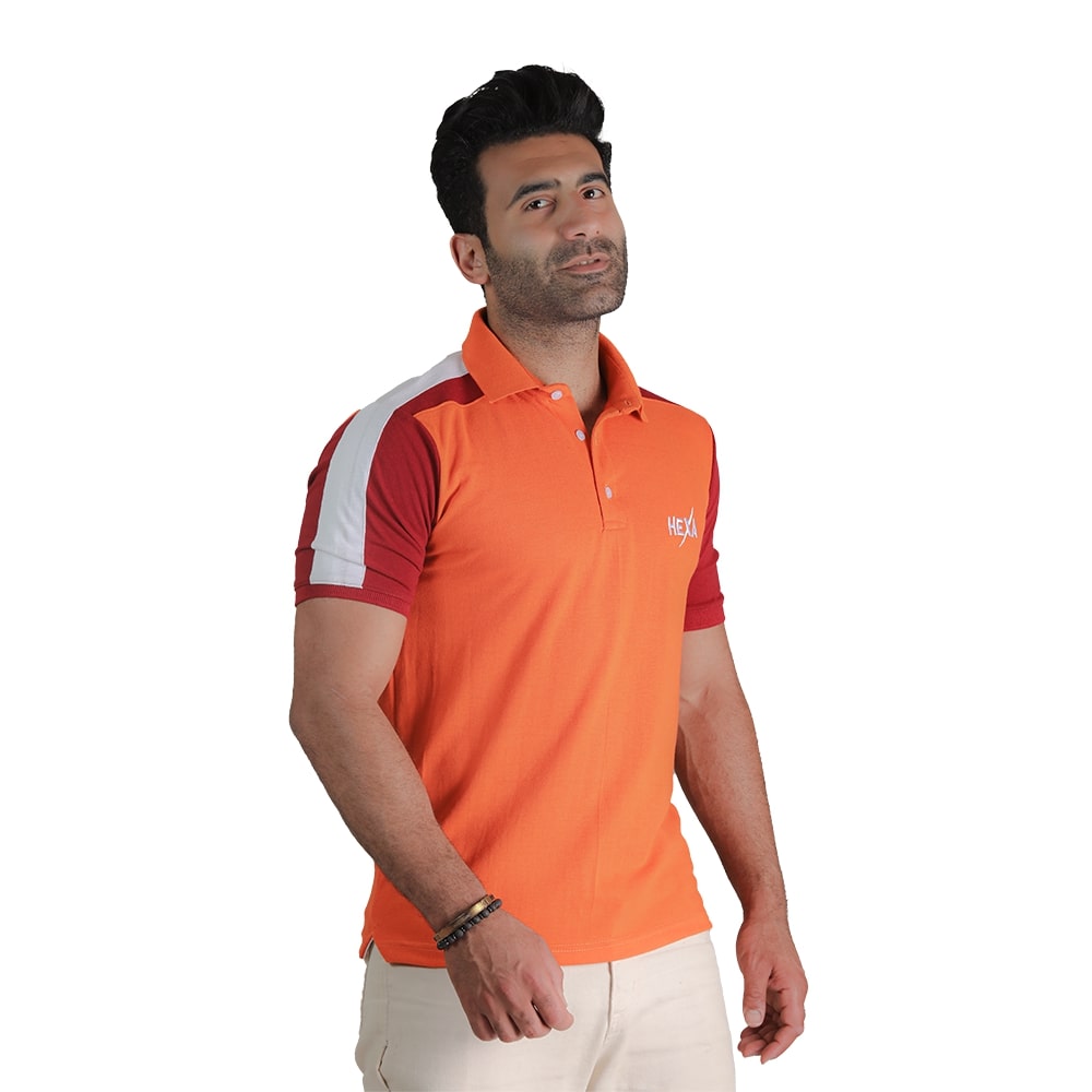 Hexa Polo Tech 1200711 Orang/Mron/Wht