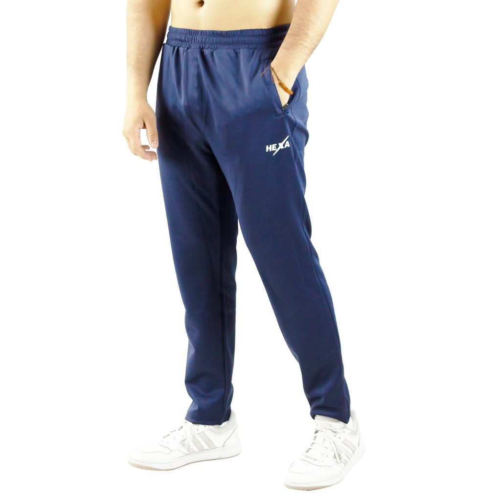 Hexa Straight Poly Pants D.BLU ,9300111
